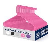 SereneLife Perchas 100 piezas, antideslizantes y resistentes de plástico para camisas y vestidos