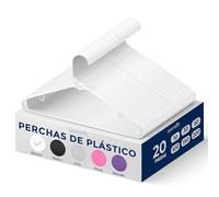 SereneLife Perchas de Ropa, Blancas, Plastico, Standard, 20 Piezas, Adultos, Niños, Ahorran Espacio, Duraderas