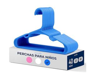 SereneLife Perchas plasticas para niños, Pack de 40, Antideslizantes, Ahorradores de Espacio, Ideal Tambien para Ropa de Recien Nacidos y Bebes