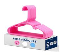 SereneLife Perchas plasticas para niños, Pack de 60, Antideslizantes, Ahorradores de Espacio, Ideal Tambien para Ropa de Recien Nacidos y Bebes