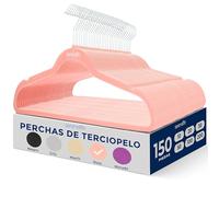 SereneLife Perchas Ropa, Terciopelo, 150 Piezas, Antideslizantes, Finas y Suaves, con Gancho Giratorio de 360°