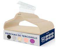 SereneLife Perchas Ropa, Terciopelo, 50 Piezas, Antideslizantes, Finas y Suaves, con Gancho Giratorio de 360°