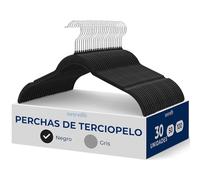 SereneLife Perchas Terciopelo para Camisas, Pack de 30, Antideslizantes, Gancho Giratorio, Diseño Delgado, Ideal para Camisetas, Chaquetas, Blusas y Vestidos de Tirantes
