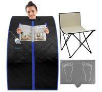 SereneLife Tienda portátil de Vapor e Infrarrojos para el hogar, Caja de SPA Interior para una Persona con Almohadilla calefactora, Silla Plegable y Control Remoto para Relajarse
