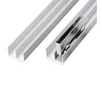 Serenitison Riel Oculto para Puerta Corredera,Carril de Puertas Correderas de Cristals para Vitrinas - Doble Riel en Aluminio,Guia Puerta Corredera,Compatible con de 3-5mm,Vidrio,Acrílico,Madera