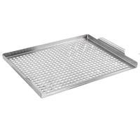 Serenophile Placa de parrilla de acero inoxidable, parrilla de barbacoa, accesorio de cocina al aire libre, superficie antiadherente para asar verduras y mariscos, 36,5 x 29 cm para parrillas