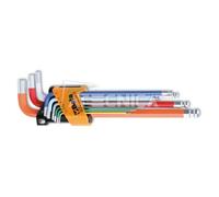 Beta Tools Juego de 9 llaves macho hexagonales acodadas 96BP-CL/SC9-LL de colores