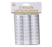 Serpentinas Happy Birthday blanco oro 3 rollos