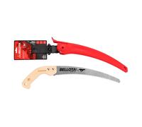 Bellota 454MC13 - Serrucho de poda Guepardo con hoja curva de 13" dentado japonés y mango de madera curvo. Incluye funda