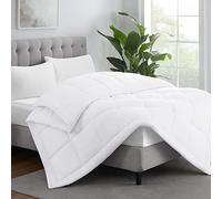 Serta ComfortSure - Edredón de plumón Alternativo con Costuras Suaves y 4 Trabillas en Las Esquinas para Todas Las Estaciones, Color Blanco, tamaño King