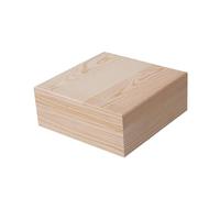 SERUCARY Caja de Almacenamiento de Madera, Caja de Recuerdos, Caja Decorativa, Joyero con Acabado Natural, Adecuada para Guardar Cartas, 20cmx20cmx8cm