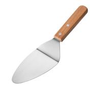 Servidor de pizza de acero inoxidable, espátula triangular para servir | Cortador de tartas de agarre de madera, utensilio resistente para servir postres para pastelería, pastel de queso, cocina