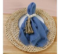 Servilleta de algodón de Gasa Rosa, 24 Uds., 32x32cm, Toalla de té Reutilizable, decoración de Mesa de Navidad para Fiesta de Boda, servilletas Retro con Rebabas