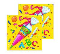 Servilletas (2 Juegos / 40 uds) 3 capas 33x33 cm Vuelta al Cole (Primer Dia de Clase ABC)