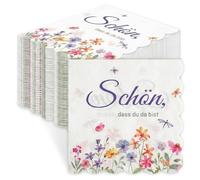Servilletas de flores, 60 unidades, servilletas de papel con texto en alemán «Schön Dass Du Da Bist, 3 Layer Spring», color verde eucalipto, para bodas, bautizos, comuniones, cumpleaños, jardín