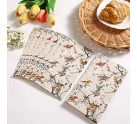 Servilletas de Papel Desechables con Diseño Retro de Flores de Ciruelo y Pájaros, Servilletas Decorativas con Estampado Floral Oriental para Decoración de Mesa de Comedor para Fiestas 20pcs