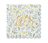 PartyDeco Servilletas de papel IHS con diseño de flores comunión