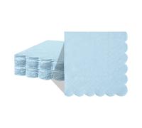 Servilletas de Papel JINYUDOME, Servilletas de Cóctel Azules con Borde Festoneado, 9.84x9.84 Pulgadas, Borde Ondulado, Impresas, para Bar y Fiestas Blue