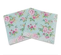 Servilletas de papel tisú para cóctel con estampado Floral de rosas de 20 piezas para almuerzo de boda 33x33 cm, servilletas de cóctel