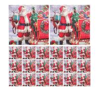 Servilletas navideñas de papel con estampado navideño, 20 piezas, diseño de Papá Noel, servilletas cuadradas de 2 capas para vacaciones, cenas, comidas festivas, decoración de temporada, 13 x