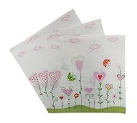Servilletas Papel Corazón Rosa De Mariposa Desechables Servilletas Decoupage Cocktail Cumpleaños 2 Capas Toilet Papel Higienico Decoración de Mesa para Bodas,Fiesta en el Jardín 30 Paquetes(33x33cm）