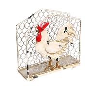 Servilletero de papel, decoración rústica de gallo, soporte de metal, para comedor, Navidad, mostrador de invitados, hogar, viajes, casa de campo, baño