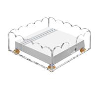 Servilletero decorativo de acrílico para cóctel con recogida lateral abierta, pies dorados, exhibición de para carrito de bebidas, servilletero de acrílico transparente, organizador de