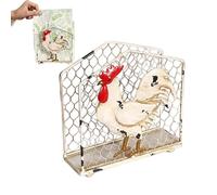 Servilletero - dispensadora de pañuelos de metal con diseño de gallo, soporte de decoración de granja | Organizador decorativo para comedor Banco Baño Mesa de invitados Uso de viajes de Navidad