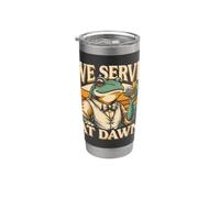 Servimos En Dawn Coffeehouse Frog Cafe Barista Vaso térmico de acero inoxidable de doble pared