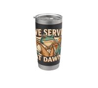 Servimos En Dawn Coffeehouse Frog Cafe Barista Vaso térmico de acero inoxidable de doble pared