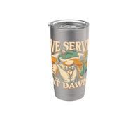 Servimos En Dawn Coffeehouse Frog Cafe Barista Vaso térmico de acero inoxidable de doble pared