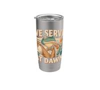 Servimos En Dawn Coffeehouse Frog Cafe Barista Vaso térmico de acero inoxidable de doble pared