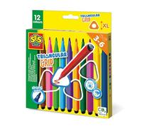 SES Creative Rotuladores de colores 14696 con agarre triangular, blanco