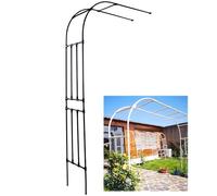 Set 1 Enrejado de jardín con Arco de Medio Lado contra la Pared, diseño Octogonal de Tubo de Acero, pérgola para Plantas trepadoras de Exterior(Black,1.5M*2.4m/4.9FT*7.8FT)