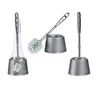 Set 10 unidades ESCOBILLERO DE PLASTICO CON ESCOBA PLATA 36cm