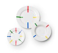 Set 12pc vajilla porcelana (4pcs plato llano + 4pcs plato hondo + 4pcs plato destre) CASA BENETTON