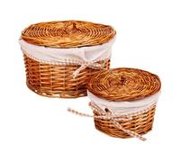Set 2 cajas de mimbre marrones