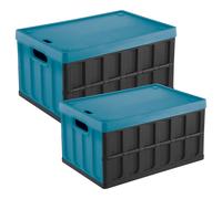Set 2 cajas Tontarelli multiusos 46L/62L azul y negro Blue & Black