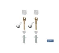 Cofan Conjunto de Tornillos Horizontales | Fijación para el Inodoro | M5 x 75 | Compuesto de Dos Tornillos, Tapones y Tacos