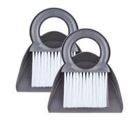 Relaxdays Set 2 recogedores de mano y 2 cepillos blanco,gris