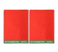 Set 2 toalla de playa 90x160cm 380gsm velour 100% algodon verde CASA BENETTON Red