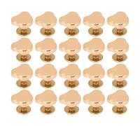 Set 20 remaches con cabeza de oso y tornillos cruzados, 10mm dorados para cuero y manualidades - Durabilidad zinc aleación, fácil instalación para cinturones y bolsos (Clima)
