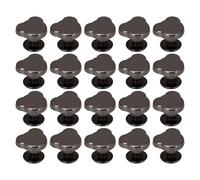 Set 20 remaches con cabeza de oso y tornillos cruzados, 10mm dorados para cuero y manualidades - Durabilidad zinc aleación, fácil instalación para cinturones y bolsos (Gris)