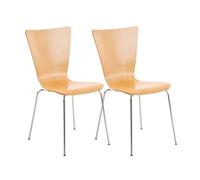 Set 2x sillas de visita aaron madera natural 50x43x84 cm