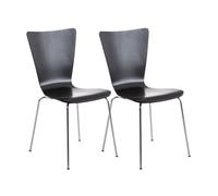Set 2x sillas de visita aaron madera negro 50x43x84 cm