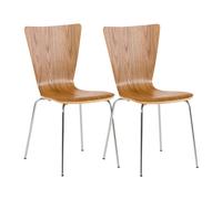 Set 2x sillas de visita aaron madera roble 50x43x84 cm