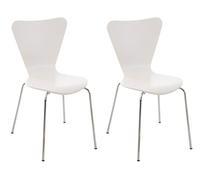 Set 2x sillas de visita calisto madera blanco 49x45x85 cm
