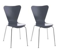 Set 2x sillas de visita calisto madera gris 49x45x85 cm