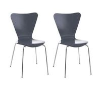 Set 2x Sillas De Visita Calisto Madera Gris 49x45x85 Cm Clp