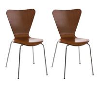 Set 2x sillas de visita calisto madera marrón 49x45x85 cm